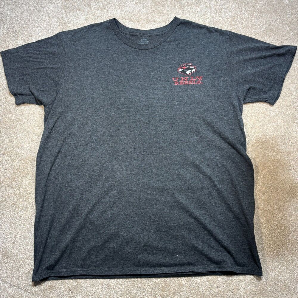 UNLV Rebels Rivalry Threads T Shirt Men's 2XL Gray Red Performance Shirt Sleeve